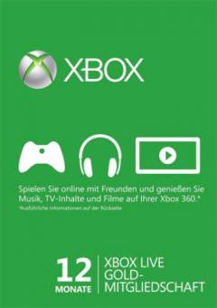 XBox Live 12 Monate Gold Mitgliedschaft - Code per E-Mail * 