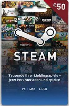 Steam Guthaben 50 Euro - Code per E-Mail * 