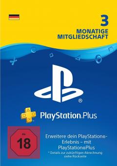 PlayStation Plus Live Code - 3 Monate DE Store (Lieferung per E-Mail) * 